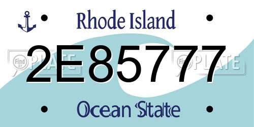2E85777 Rhode Island License Plate
