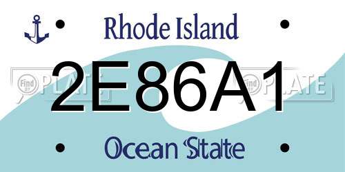 2E86A1 Rhode Island License Plate