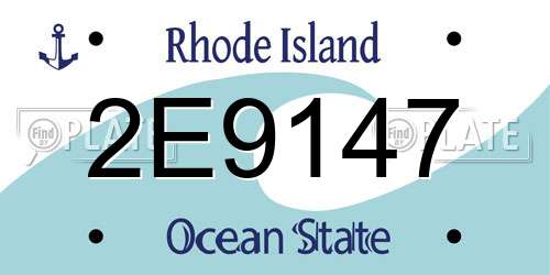 2E9147 Rhode Island License Plate