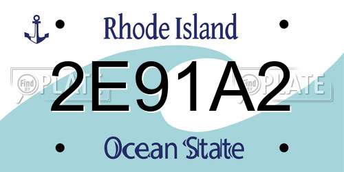 2E91A2 Rhode Island License Plate