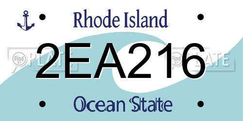 2EA216 Rhode Island License Plate