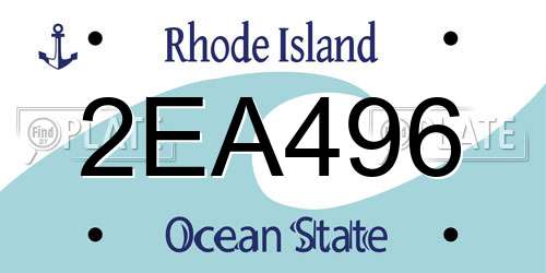 2EA496 Rhode Island License Plate