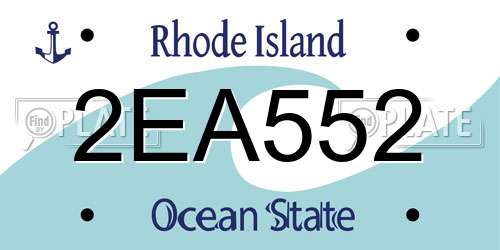 2EA552 Rhode Island License Plate
