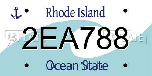 2EA788 Rhode Island License Plate