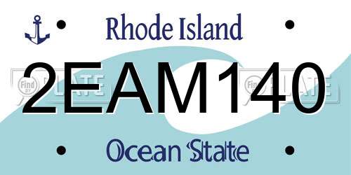 2EAM140 Rhode Island License Plate