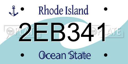 2EB341 Rhode Island License Plate