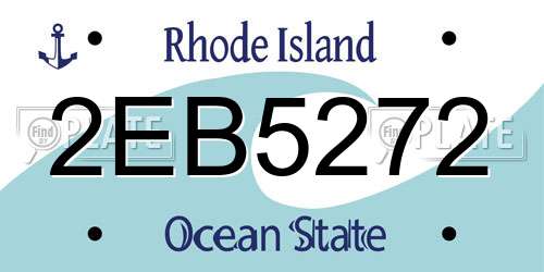 2EB5272 Rhode Island License Plate