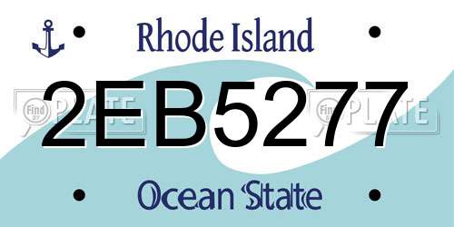 2EB5277 Rhode Island License Plate
