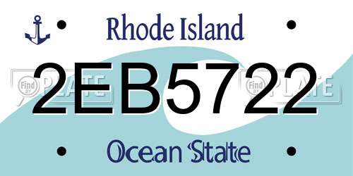2EB5722 Rhode Island License Plate
