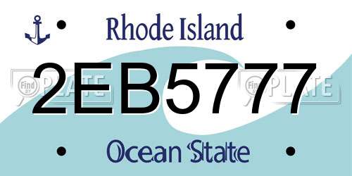 2EB5777 Rhode Island License Plate