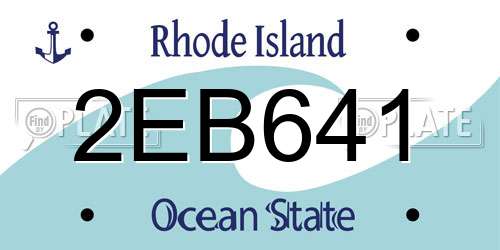2EB641 Rhode Island License Plate