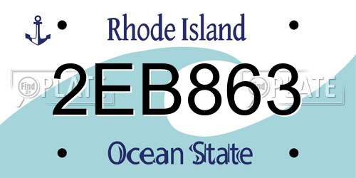 2EB863 Rhode Island License Plate