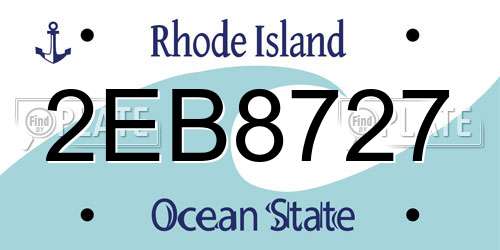 2EB8727 Rhode Island License Plate