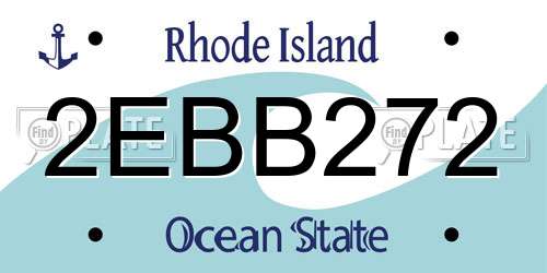 2EBB272 Rhode Island License Plate