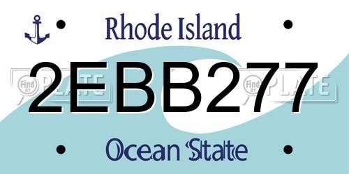 2EBB277 Rhode Island License Plate
