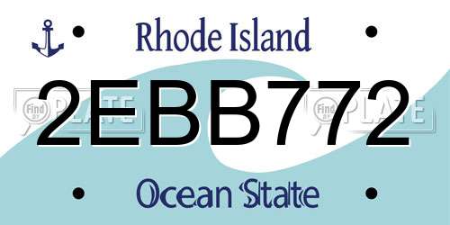 2EBB772 Rhode Island License Plate