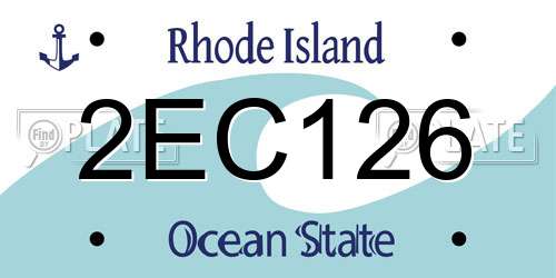 2EC126 Rhode Island License Plate