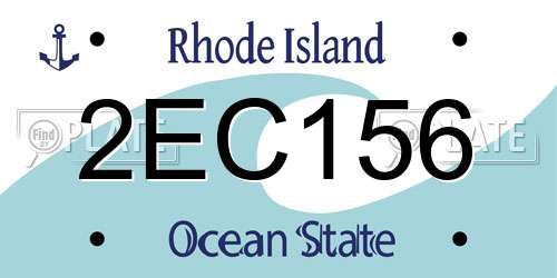 2EC156 Rhode Island License Plate
