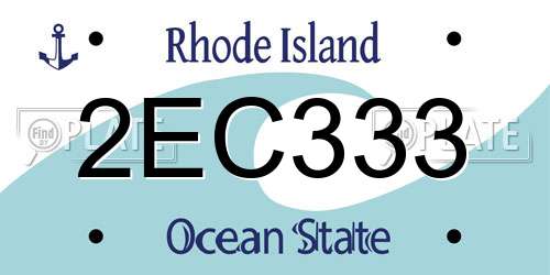 2EC333 Rhode Island License Plate