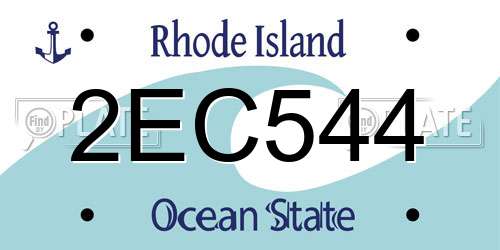 2EC544 Rhode Island License Plate