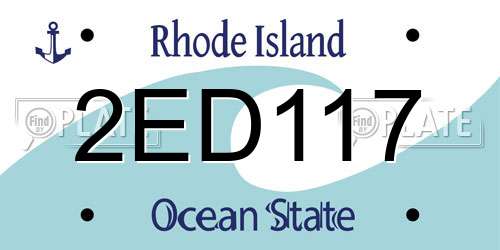 2ED117 Rhode Island License Plate