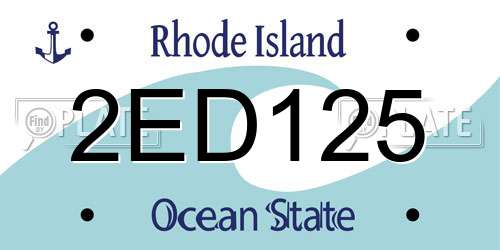 2ED125 Rhode Island License Plate