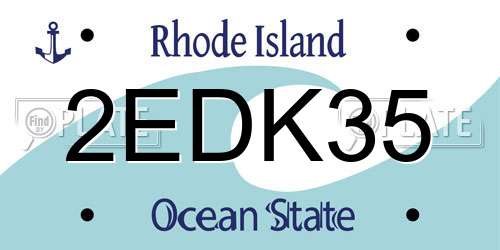 2EDK35 Rhode Island License Plate