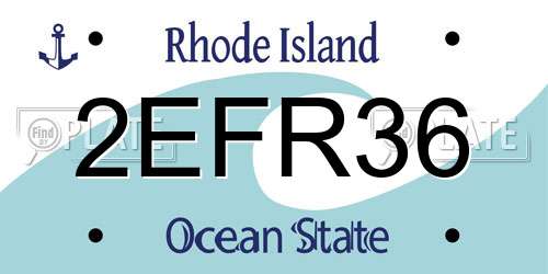 2EFR36 Rhode Island License Plate