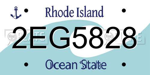 2EG5828 Rhode Island License Plate