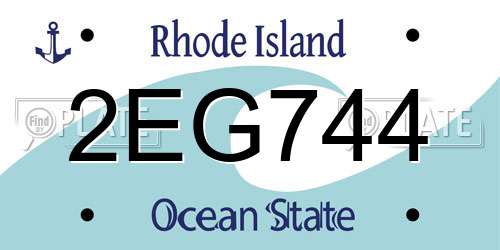 2EG744 Rhode Island License Plate