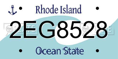 2EG8528 Rhode Island License Plate