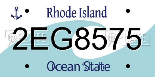 2EG8575 Rhode Island License Plate