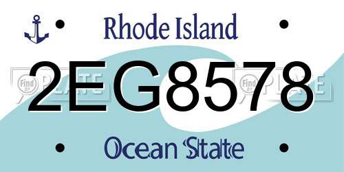 2EG8578 Rhode Island License Plate