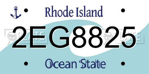 2EG8825 Rhode Island License Plate