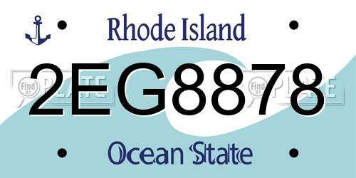 2EG8878 Rhode Island License Plate