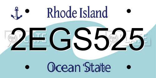 2EGS525 Rhode Island License Plate