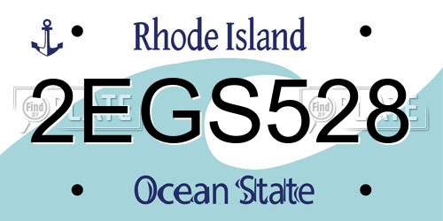 2EGS528 Rhode Island License Plate