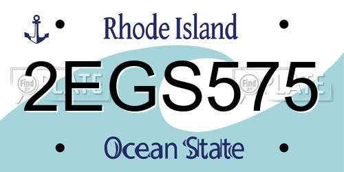 2EGS575 Rhode Island License Plate