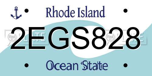 2EGS828 Rhode Island License Plate