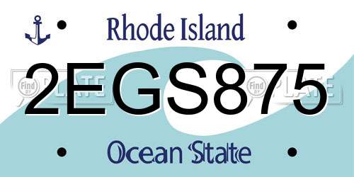 2EGS875 Rhode Island License Plate