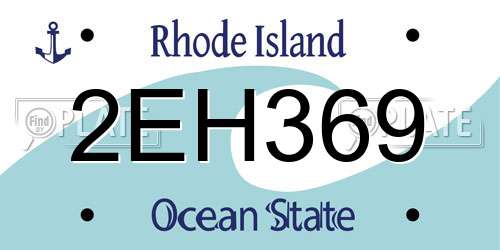2EH369 Rhode Island License Plate