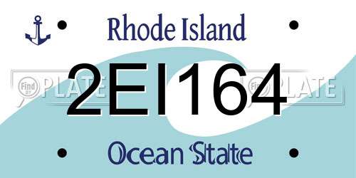 2EI164 Rhode Island License Plate