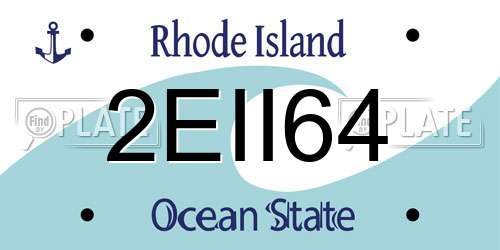 2EII64 Rhode Island License Plate