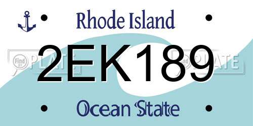 2EK189 Rhode Island License Plate