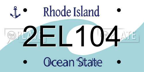 2EL104 Rhode Island License Plate