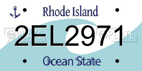 2EL2971 Rhode Island License Plate