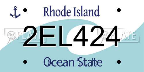 2EL424 Rhode Island License Plate