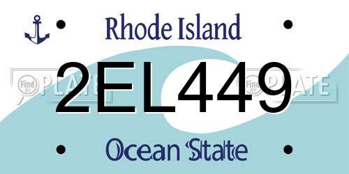 2EL449 Rhode Island License Plate