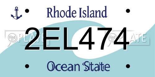 2EL474 Rhode Island License Plate