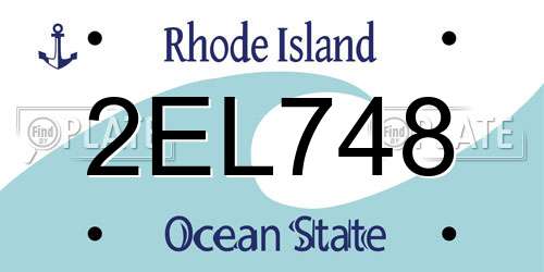 2EL748 Rhode Island License Plate
